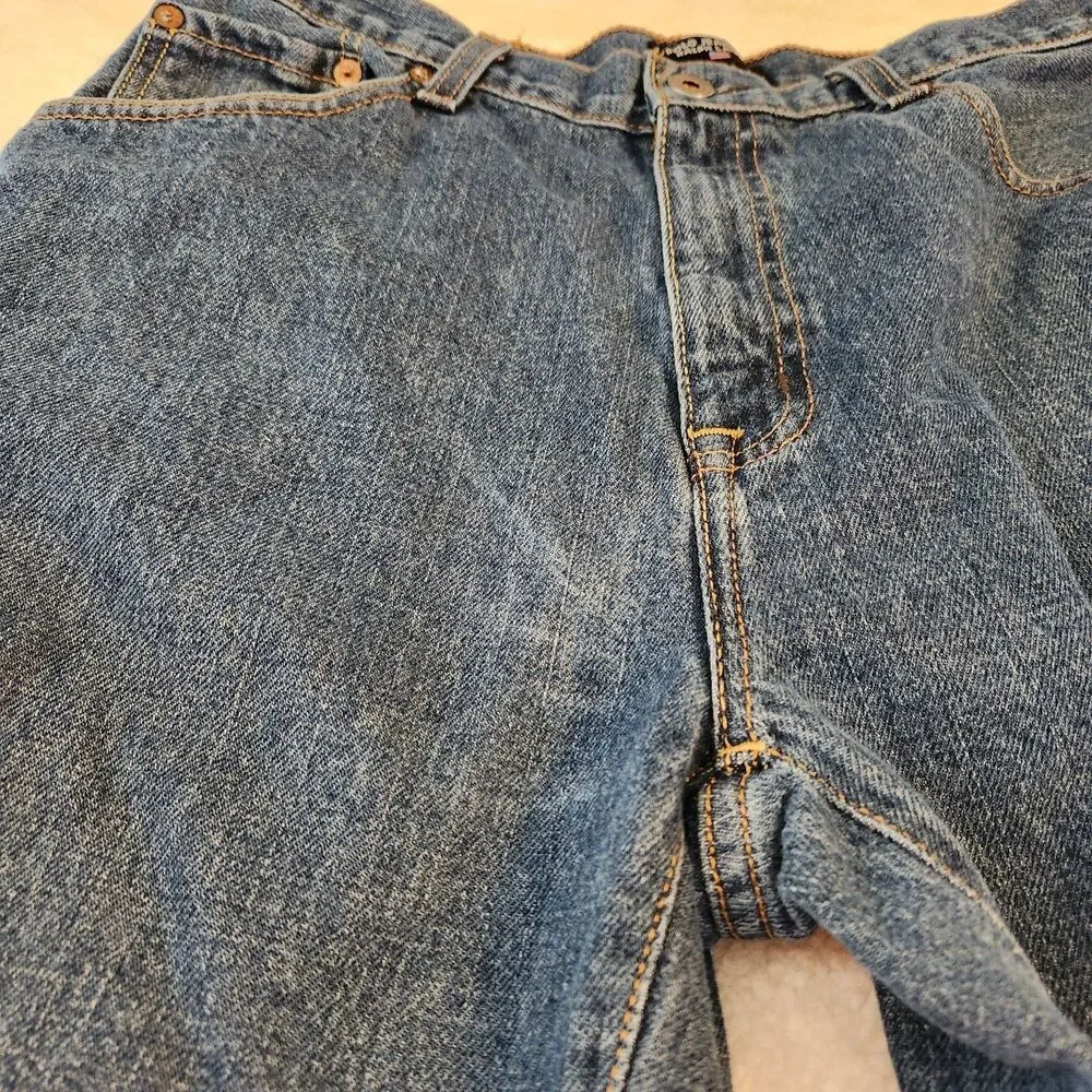 Y2K Polo Jeans Co Boys 20 Blue Denim Jeans Straight Leg Ralph Lauren 30x29.5 Vtg